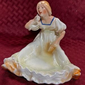 Slovakia Art Deco Young Lady Card Tray Ashtray or Trinket Dish 1920-1940's